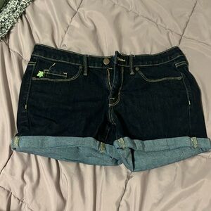 dark wash jean shorts